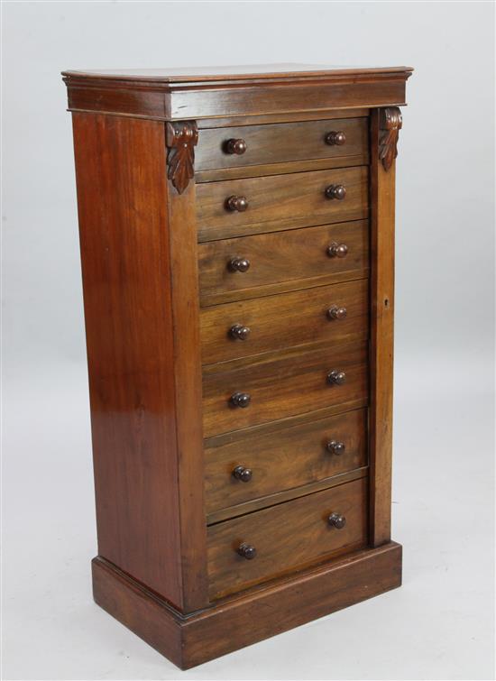 A late Victorian mahogany Wellington chest, W.1ft 10in. D.1ft 3in. H.3ft 7in.